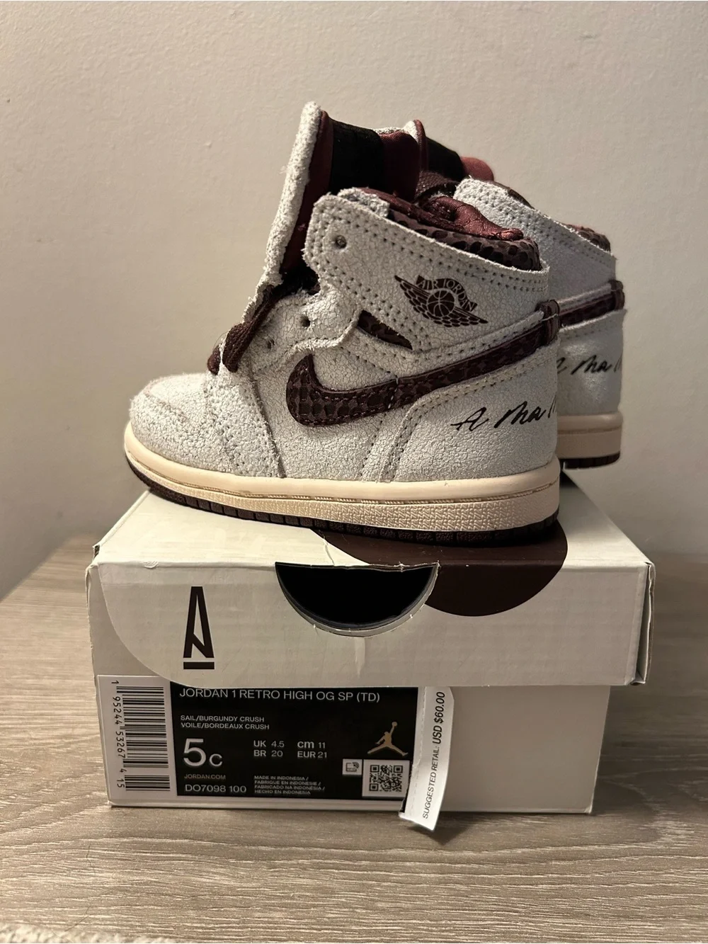 NIB Nike Retro High A Ma Maniére x Air Jordan 1 High OG TD 'Airness'